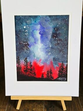 Handmade New Watercolor Painting: Stars